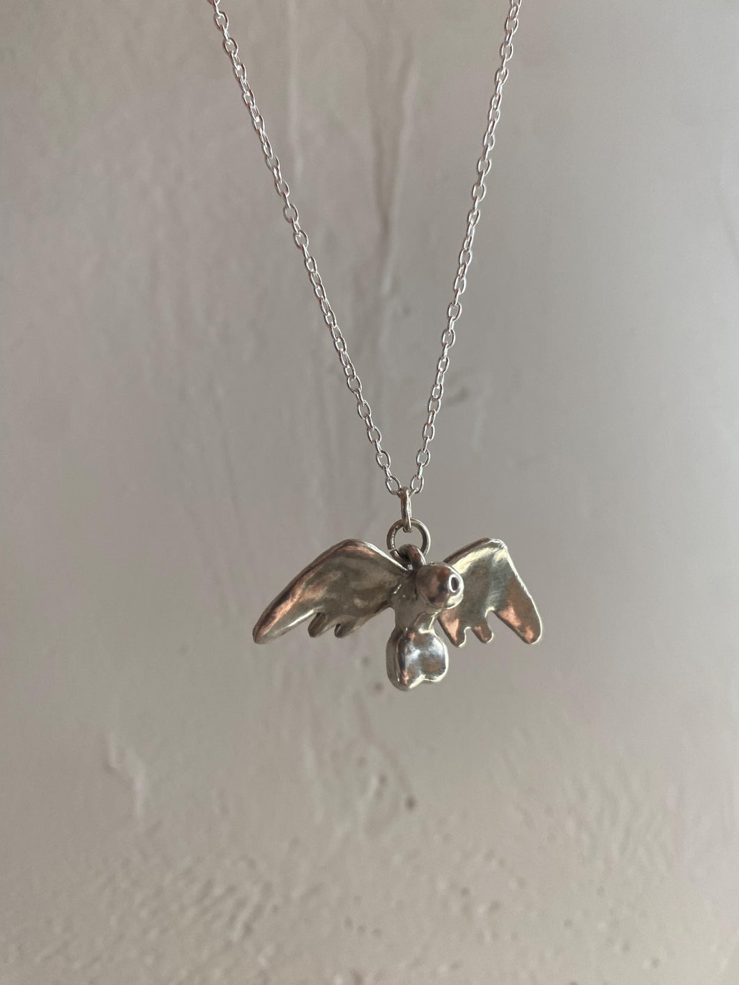 Sterling Silver winged Penis Charm Necklace