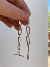 Load image into Gallery viewer, Bronze and Sterling silver chain bracelet, with abstract bronze links connected to each other with silver. this bracelet is made to order:)
