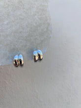 Load image into Gallery viewer, Abstract Hoop Stud Earrings in Sterling Silver
