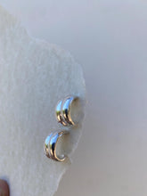 Load image into Gallery viewer, Abstract Hoop Stud Earrings in Sterling Silver
