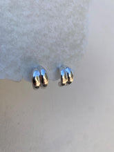 Load image into Gallery viewer, Abstract Hoop Stud Earrings in Sterling Silver
