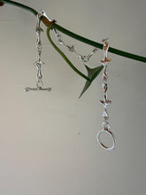 Load image into Gallery viewer, Sterling Silver or Bronze Barbed Succulent Leaf Chain Bracelet, Organic Cast Links
