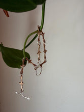 Load image into Gallery viewer, Sterling Silver or Bronze Barbed Succulent Leaf Chain Bracelet, Organic Cast Links
