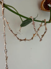 Load image into Gallery viewer, Sterling Silver or Bronze Barbed Succulent Leaf Chain Bracelet, Organic Cast Links
