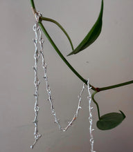 Load image into Gallery viewer, Sterling Silver or Bronze Barbed Succulent Leaf Chain Bracelet, Organic Cast Links
